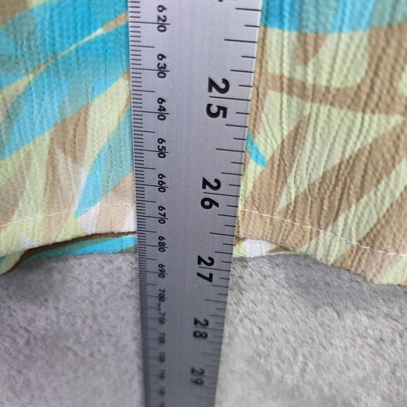 Womens Allison Daley Tropical Leaf Print Blouse Button-Up Short Sleeve Size 16 - Picture 6 of 7
